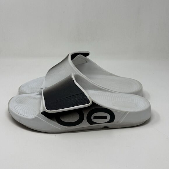 Oofos Ooahh Sport Flex Recovery Slide Sandals Mens 10 White Black Comfort main image 16